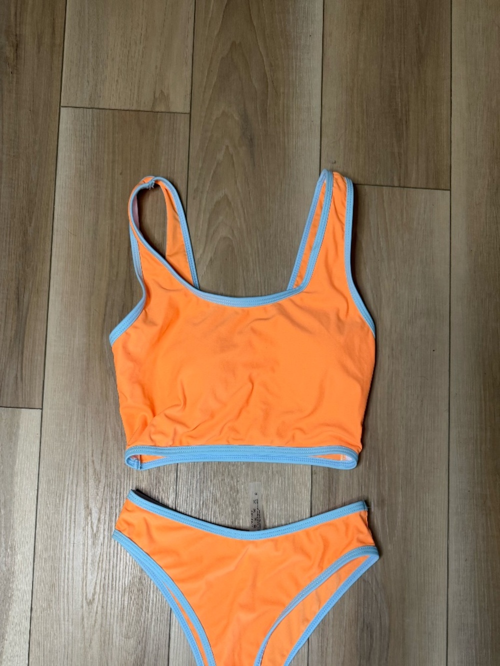 Neon Orange Bikini Set | Size S (Fits S/M) | High Cut Swim Set